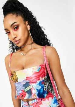 Cheap ๐ Elsie & Fred Neverending Story Backless Silky Crop Top ๐ 9 Elsie & Fred Neverending Story Backless Silky Crop Top