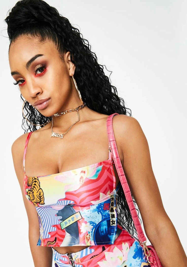 Cheap ๐ Elsie & Fred Neverending Story Backless Silky Crop Top ๐ 6 Elsie & Fred Neverending Story Backless Silky Crop Top