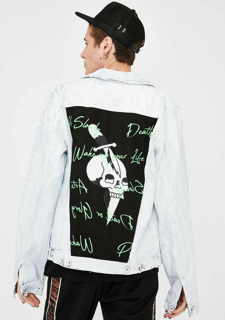 Cheap π Ed Hardy Outerwear Skull Dagger Painted Denim Jacket β¨ 3 Ed Hardy Outerwear Skull Dagger Painted Denim Jacket