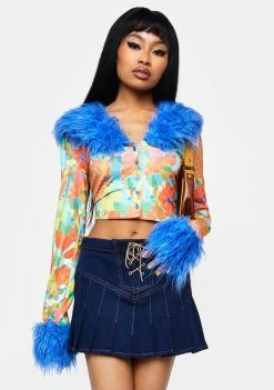 Elsie & Fred Groove Jet 70s Floral Cardigan