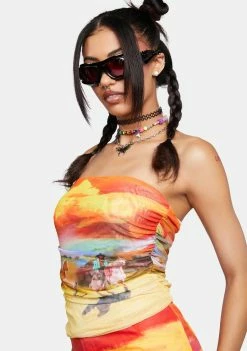Cheap ๐ Elsie & Fred Rawhide Cowboy Print Mesh Layered Tube Top ๐ 8 Elsie & Fred Rawhide Cowboy Print Mesh Layered Tube Top