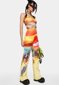 Elsie & Fred Rawhide Bootcut Cowboy Print Trousers