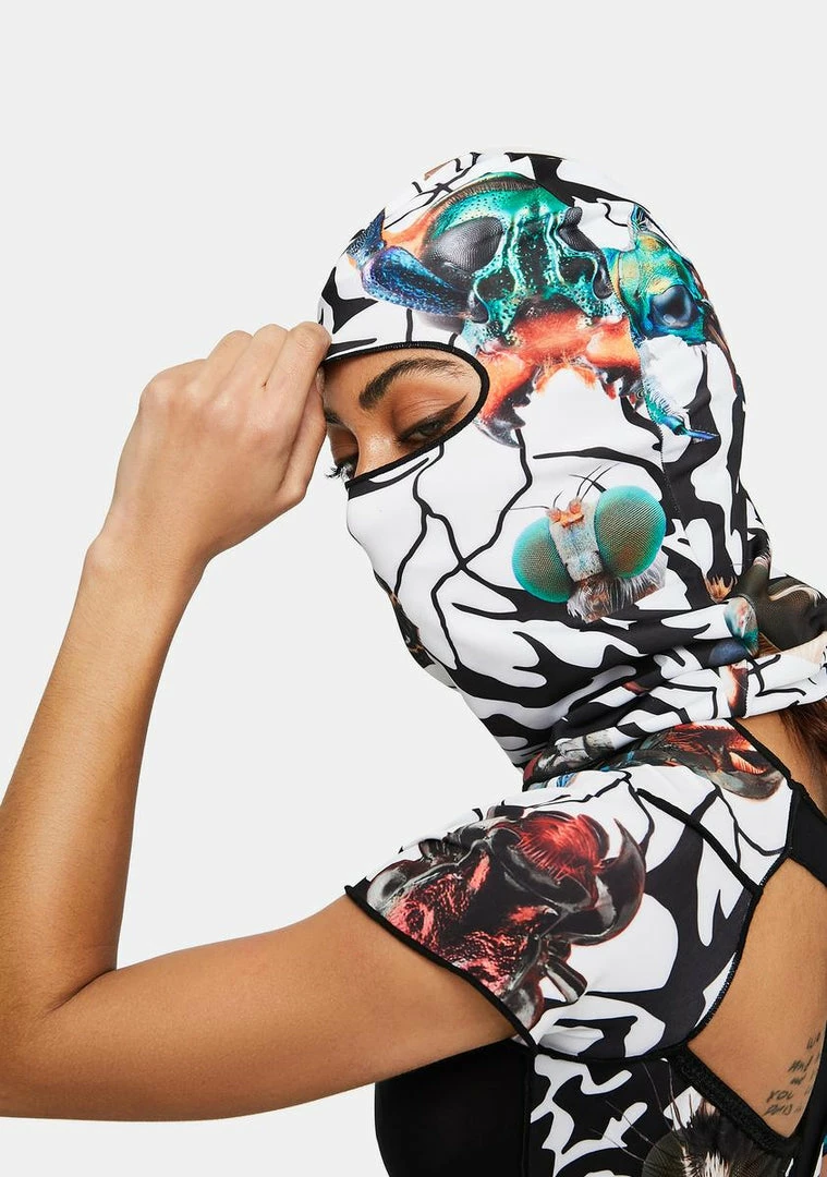 Outlet ๐ DAMAGE White Abstract Ski Mask Face Masks ๐ฅ 4 DAMAGE White Abstract Ski Mask Face Masks