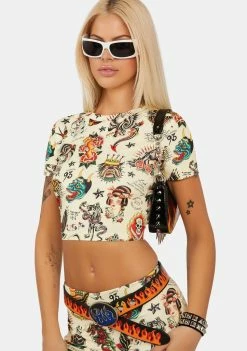 Best reviews of ๐ฅฐ Ed Hardy Flashboard Sport Crew Crop Tee Graphic Crop Top ๐ฏ 8 Ed Hardy Flashboard Sport Crew Crop Tee Graphic Crop Top