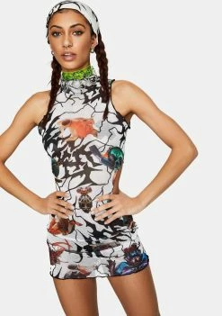 DAMAGE Dresses White Cutout Mini Dress