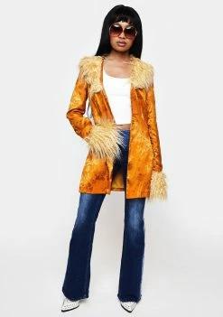 Brand new ๐ Elsie & Fred Gold Marla Satin Jacquard Jacket Outerwear ๐ฅ 8 Elsie & Fred Gold Marla Satin Jacquard Jacket Outerwear