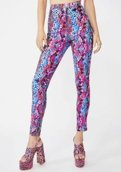Elsie & Fred Bottoms Rodeo Blue Snakeskin Print Leggings