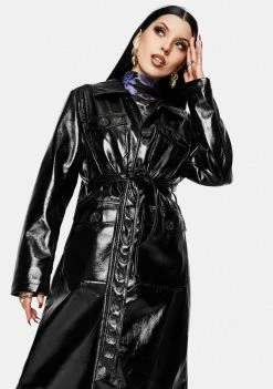 Noize Outerwear Hallie Vegan Leather Trench Coat