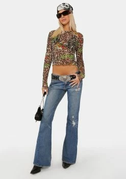 Wholesale ๐ Ed Hardy Tops Tiger Leopard L/S Power Mesh Top ๐ 8 Ed Hardy Tops Tiger Leopard L/S Power Mesh Top