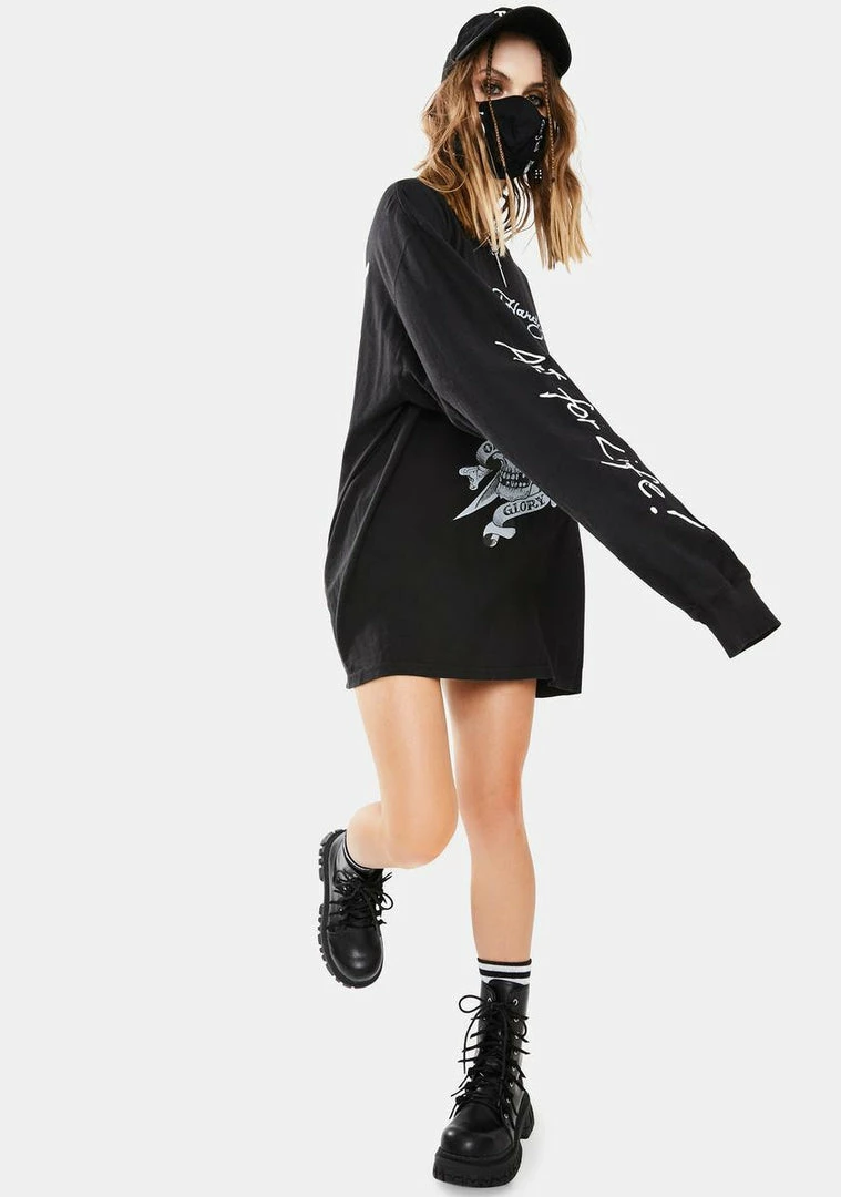 Best Sale 😍 Ed Hardy Tops Onyx Skull Long Sleeve Graphic Tee 🛒 5 Ed Hardy Tops Onyx Skull Long Sleeve Graphic Tee