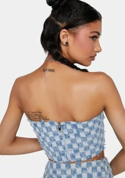 Budget ๐ Elsie & Fred Bulletshot Frayed Denim Y2k Corset Top ๐ 9 Elsie & Fred Bulletshot Frayed Denim Y2k Corset Top