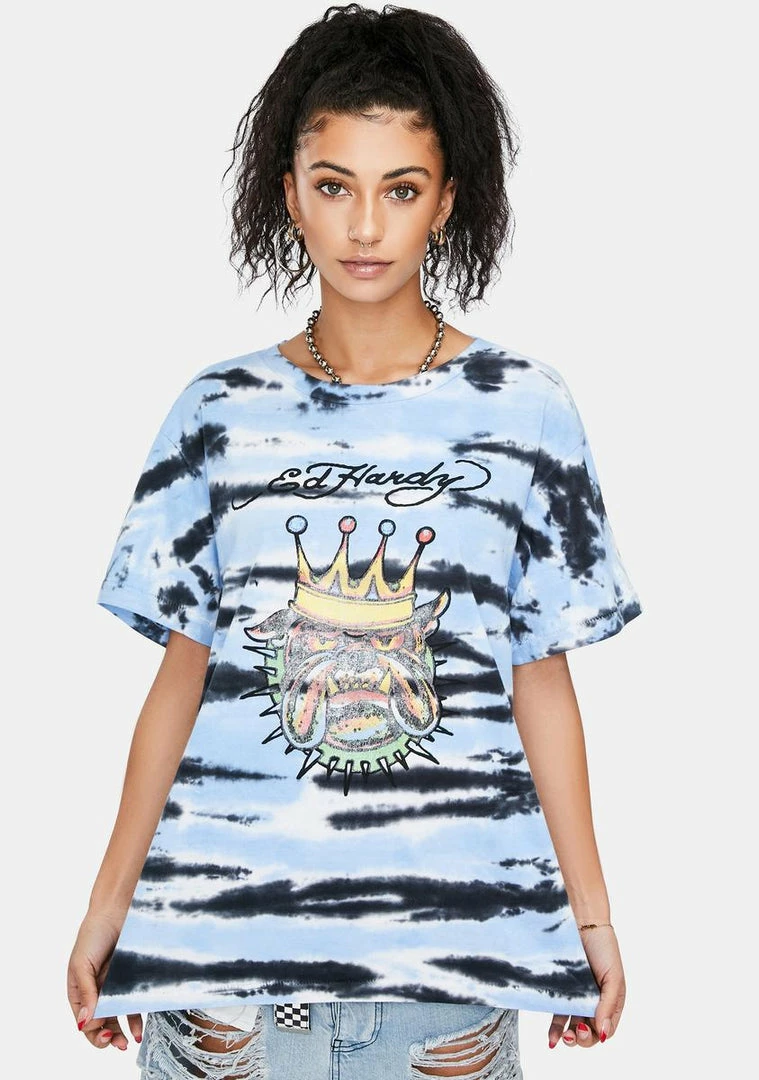 Buy ⌛ Ed Hardy Tops Blue Tie Dye Tee ✔️ 3 Ed Hardy Tops Blue Tie Dye Tee