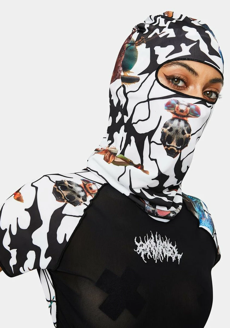 Outlet ๐ DAMAGE White Abstract Ski Mask Face Masks ๐ฅ 3 DAMAGE White Abstract Ski Mask Face Masks
