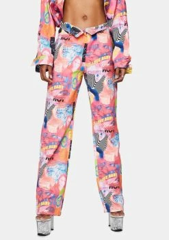 Elsie & Fred Bottoms Empower Print Baggy Denim Jeans