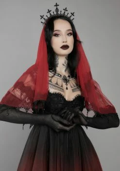 Unholy Sympathy For The Devil Lace Veil Headpieces