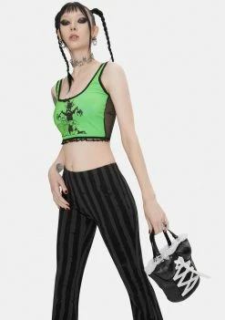 DAMAGE X Yenta Yen Green Crop Top