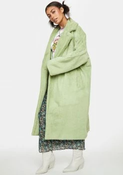 Noize Outerwear Moss Estelle Faux Fur Coat