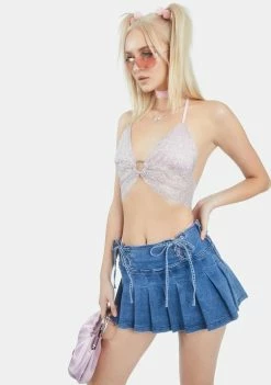 Elsie & Fred Tops Nostalgia Glitter Ring Halterneck Top