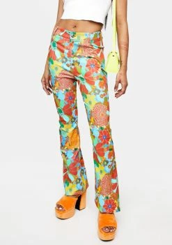 Elsie & Fred Groove Jet Floral 70s Trousers