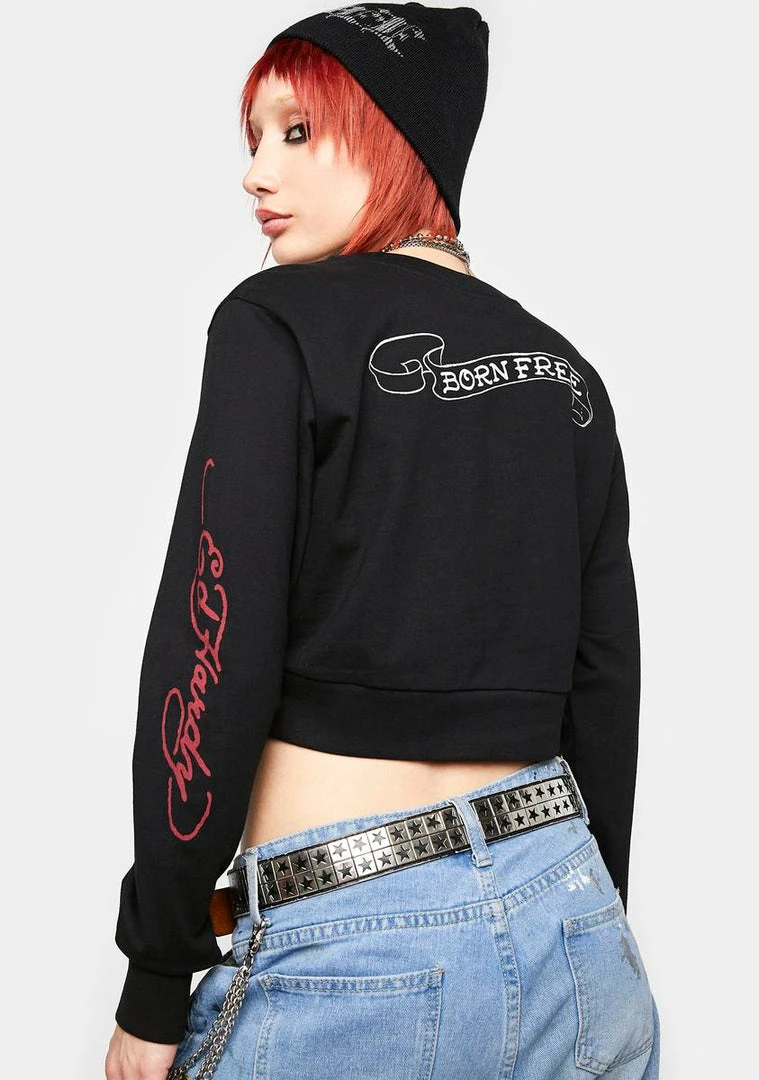 Deals ๐ Ed Hardy Tiger Head Cropped Sweatshirt Graphic Pullovers & Hoodies โ 6 Ed Hardy Tiger Head Cropped Sweatshirt Graphic Pullovers & Hoodies