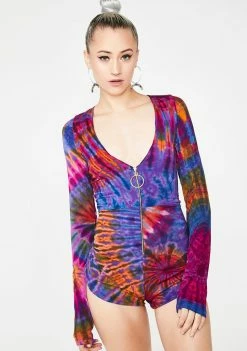 Elsie & Fred Python Punch Long Sleeve Playsuit