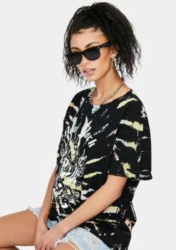 Ed Hardy Black Tie Dye Tee Tops