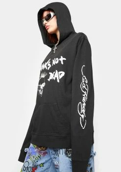Ed Hardy Tops Punk Is Not Dead Hoodie