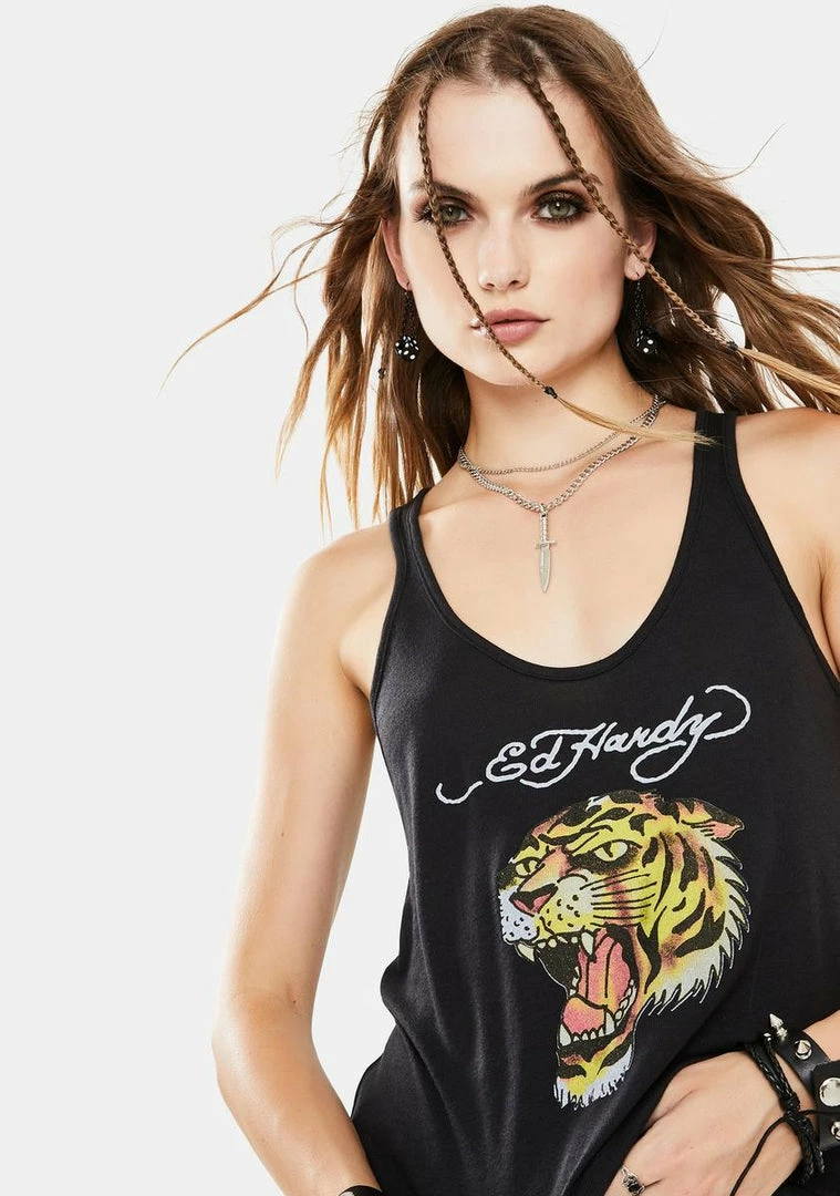 Outlet ๐ Ed Hardy Tops Tiger Graphic Tank ๐คฉ 4 Ed Hardy Tops Tiger Graphic Tank