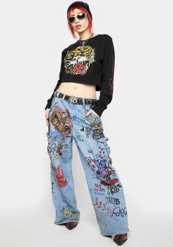 Deals ๐ Ed Hardy Tiger Head Cropped Sweatshirt Graphic Pullovers & Hoodies โ 8 Ed Hardy Tiger Head Cropped Sweatshirt Graphic Pullovers & Hoodies
