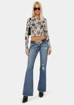 Discount ๐ฏ Ed Hardy Flashboard L/S Power Mesh Top Long Sleeve Crop Top ๐ 8 Ed Hardy Flashboard L/S Power Mesh Top Long Sleeve Crop Top