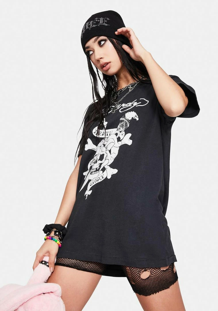 Cheap ๐ Ed Hardy Tops Death Or Glory Skull Graphic Tee ๐ 4 Ed Hardy Tops Death Or Glory Skull Graphic Tee