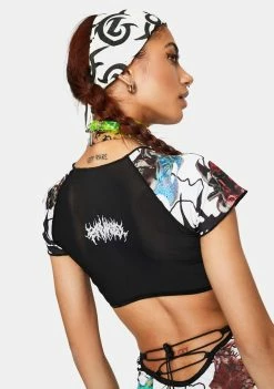 Cheap ๐ DAMAGE Cutout Front Crop Top Tops ๐งจ 8 DAMAGE Cutout Front Crop Top Tops