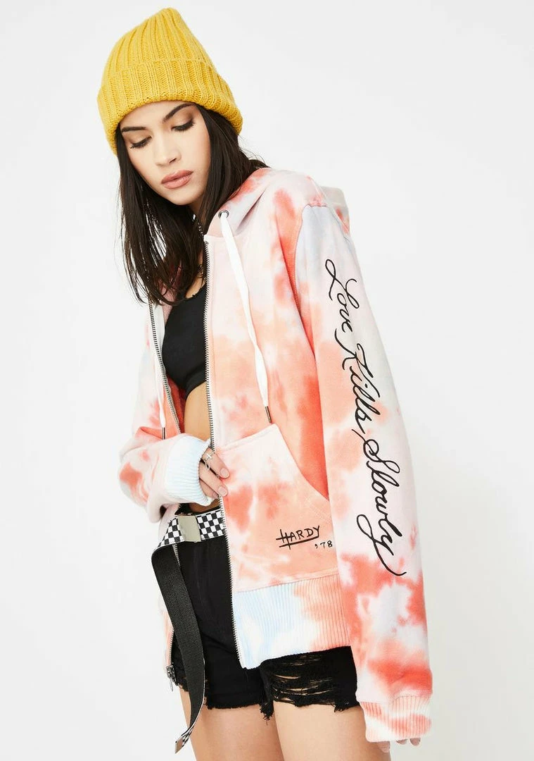 Best Sale 🧨 Ed Hardy Panther Roses Tie Dye Hoodie Outerwear ❤️ 4 Ed Hardy Panther Roses Tie Dye Hoodie Outerwear