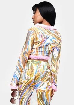 Wholesale 👍 Elsie & Fred Unfaithful Faux Fur Trim Crop Top 🔥 9 Elsie & Fred Unfaithful Faux Fur Trim Crop Top