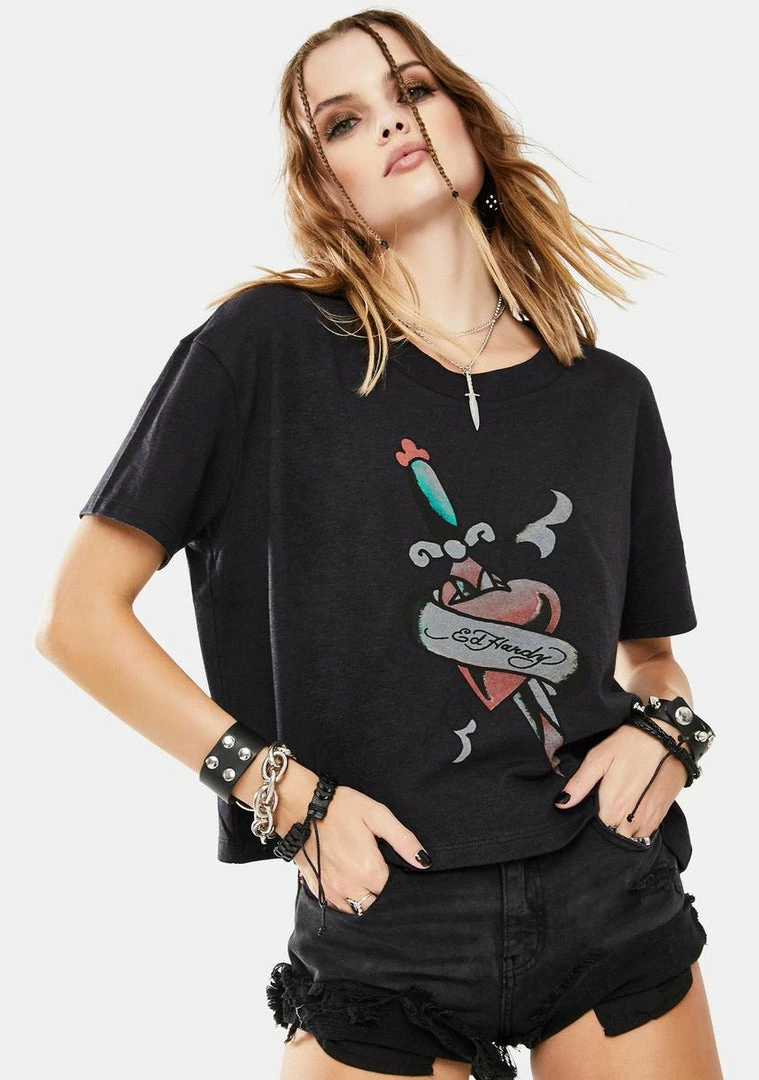 Outlet โ Ed Hardy Black Heart Graphic Tee Tops ๐ 3 Ed Hardy Black Heart Graphic Tee Tops