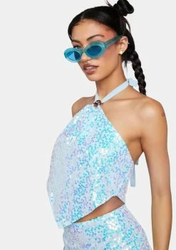 Flash Sale โญ Elsie & Fred Crop Halter Top Illicit Flower Sequin Handkerchief Halter Top ๐ 8 Elsie & Fred Crop Halter Top Illicit Flower Sequin Handkerchief Halter Top