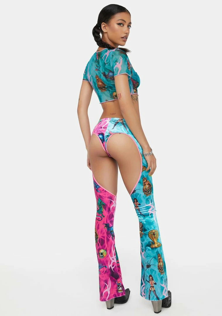 Brand new 🤩 DAMAGE Heart Flare Pants 😉 6 DAMAGE Heart Flare Pants