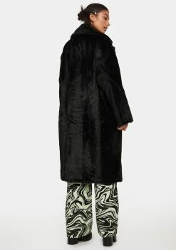 Wholesale ❤️ Noize Outerwear Black Estelle Faux Fur 🧥 Coat 🥰 9 Noize Outerwear Black Estelle Faux Fur Coat