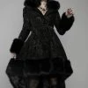 Hot Sale ✨ Unholy Haunted Hills Brocade High-Low 🧥 Coat Faux Fur 🧥 Coats 👍 1 Unholy Haunted Hills Brocade High-Low Coat Faux Fur Coats