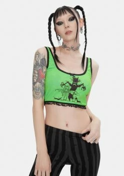 DAMAGE X Yenta Yen Green Crop Top